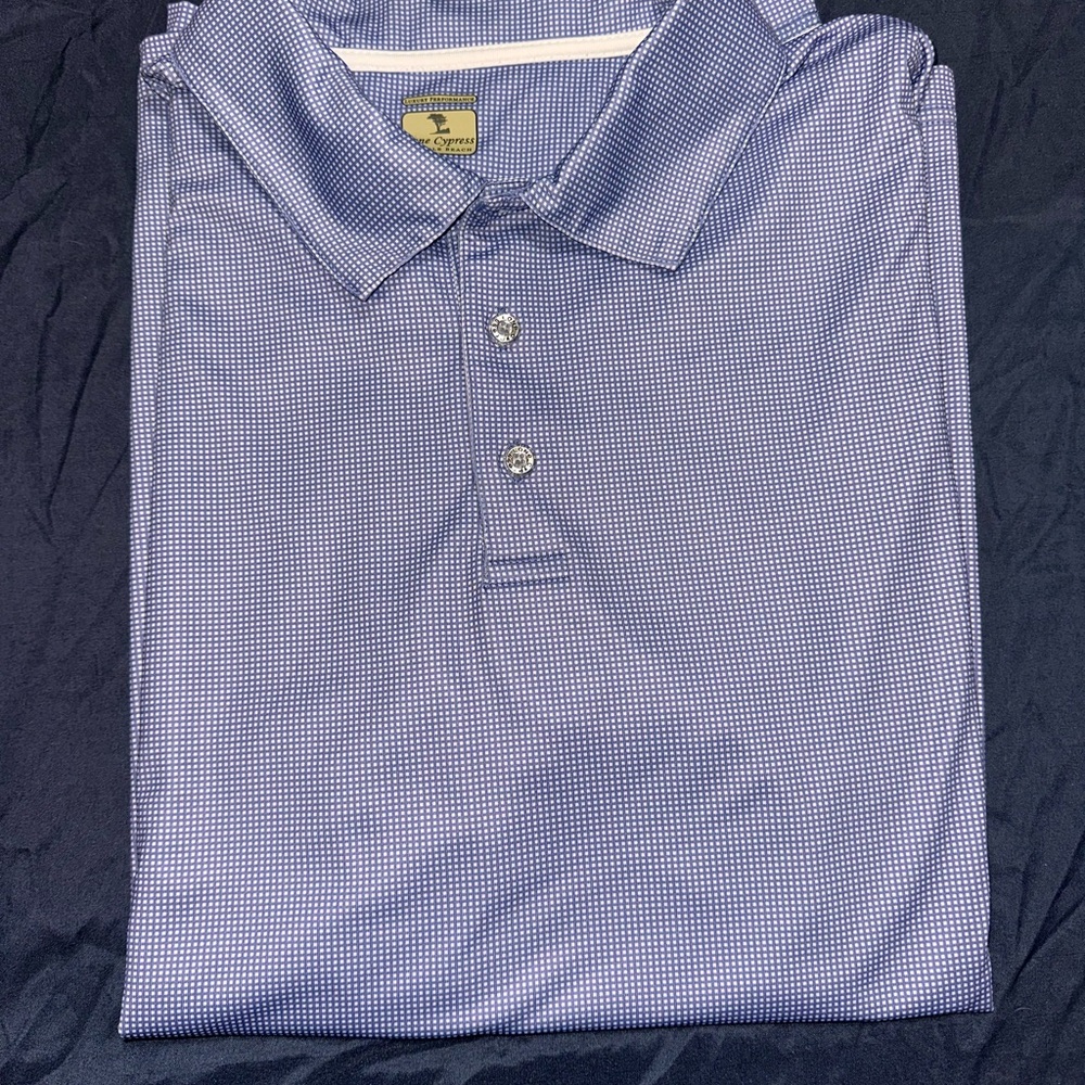 Pebble Beach Blue Polo Shirt Moisture-Wicking Fabric